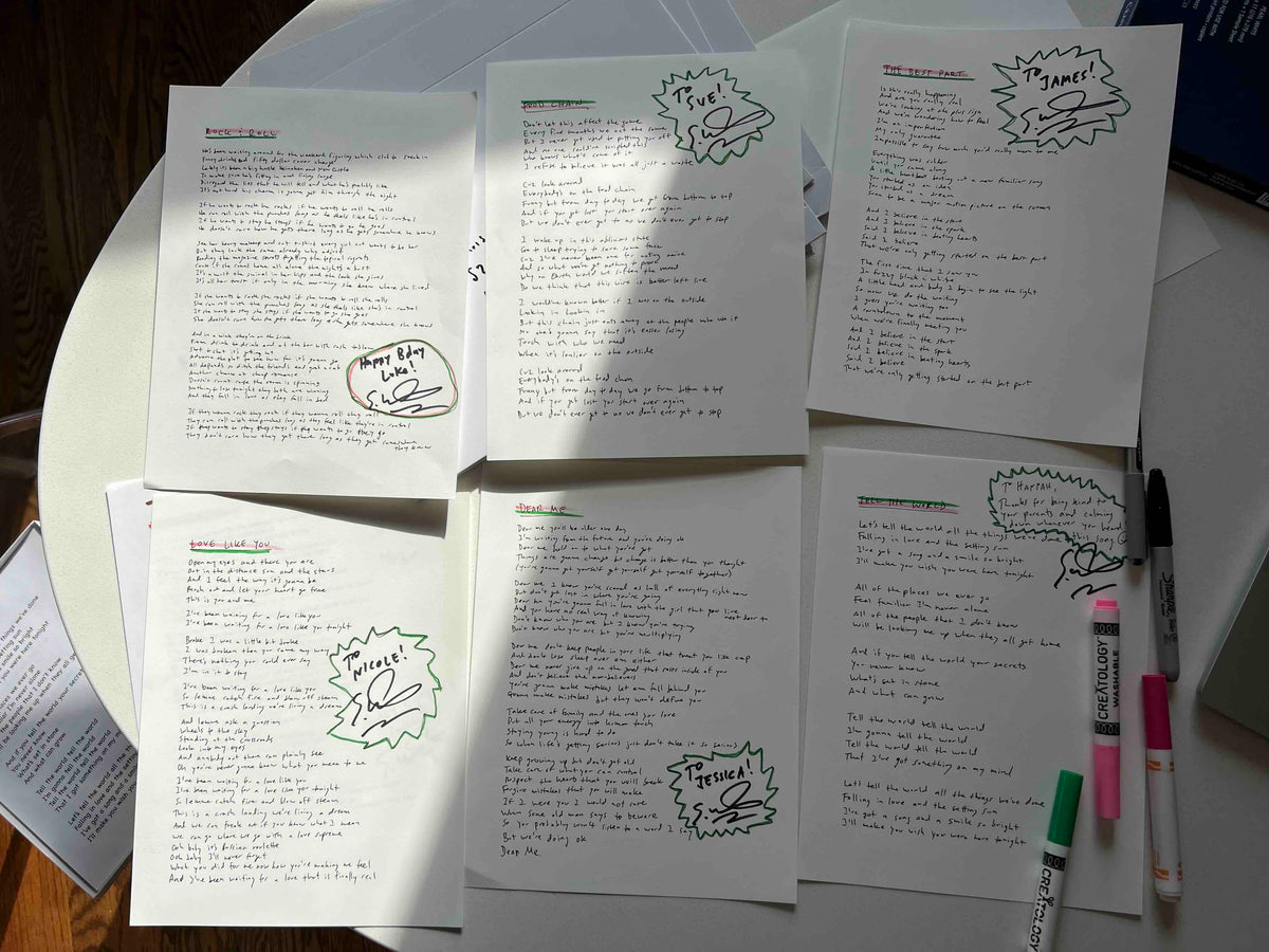 HANDWRITTEN & SIGNED LYRICS