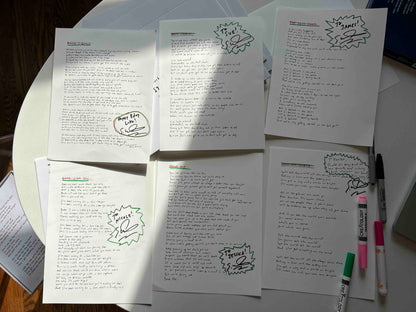 HANDWRITTEN & SIGNED LYRICS